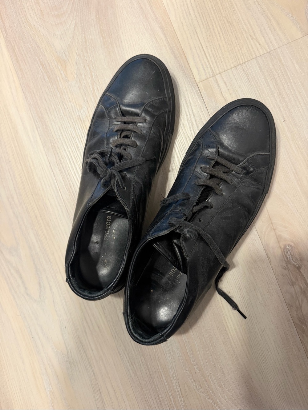 Common Projects Black Leather Low-Top Sneakers